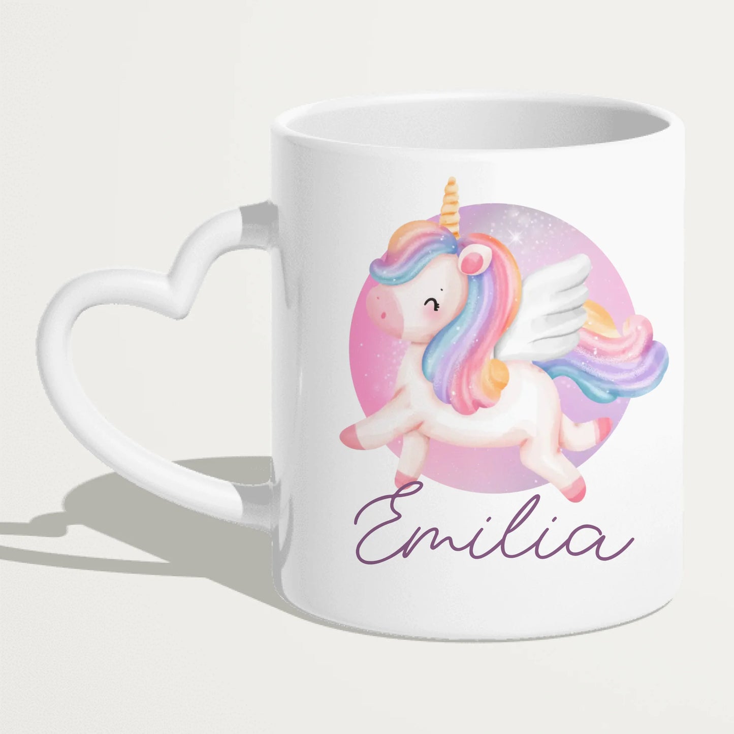 Personalisierte Kindertasse mit Einhorn und Namen