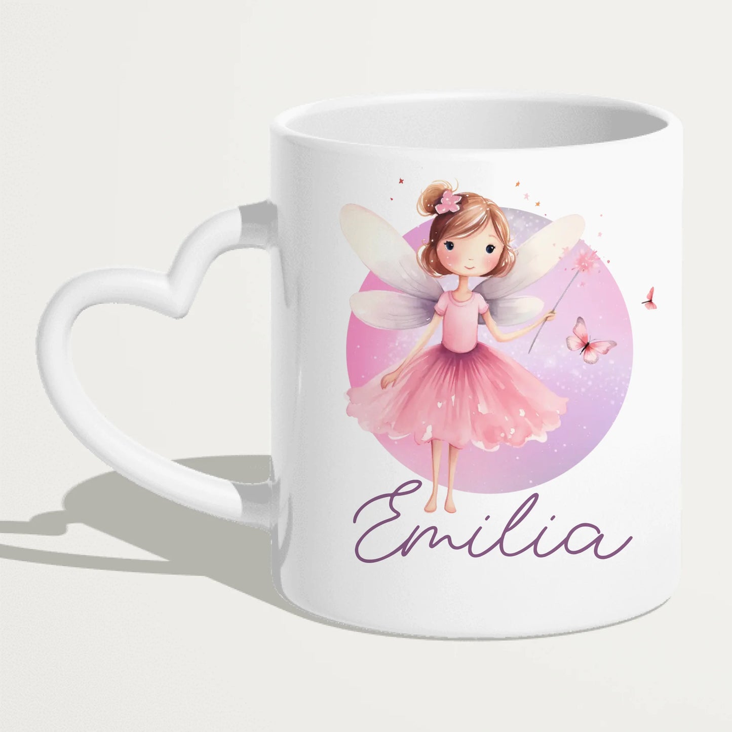 Personalisierte Kindertasse mit Fee und Namen