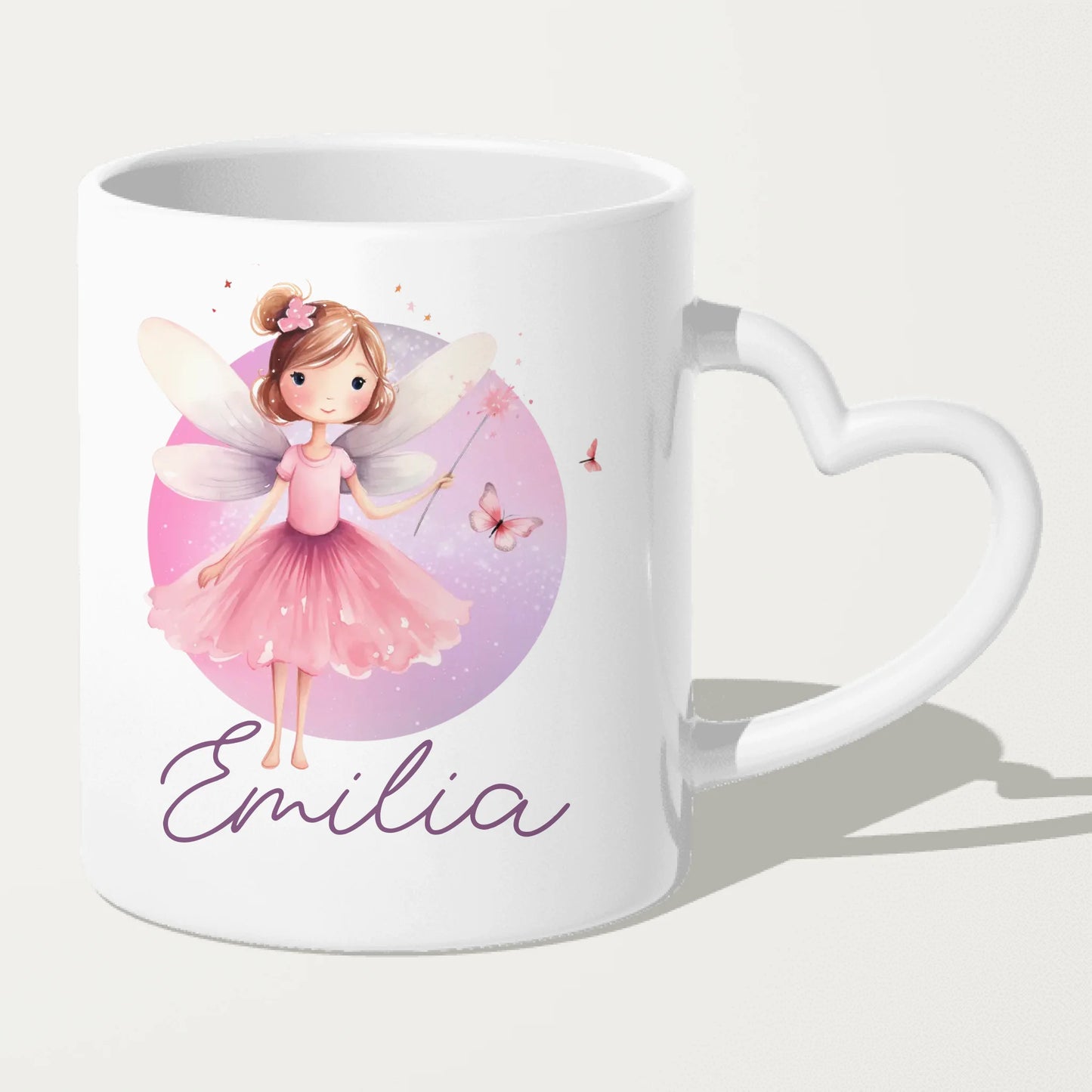 Personalisierte Kindertasse mit Fee und Namen