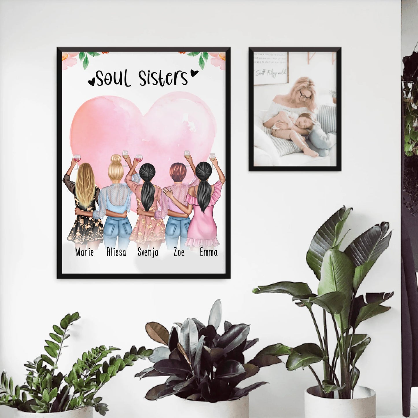 Personalisiertes Poster - Beste Freundinnen (5 Freundinnen) - Best Friends