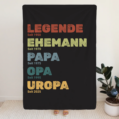 Personalisierte Decke - Legende, Ehemann, Papa und mehr
