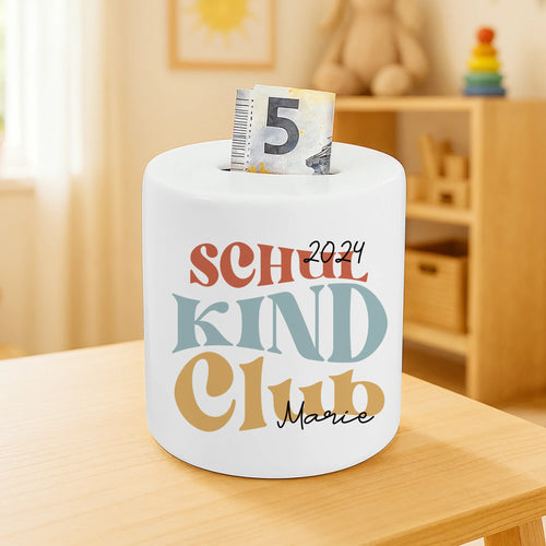 Personalisierte Spardose - Schulkind Club/Gang - Geschenk zur Einschulung