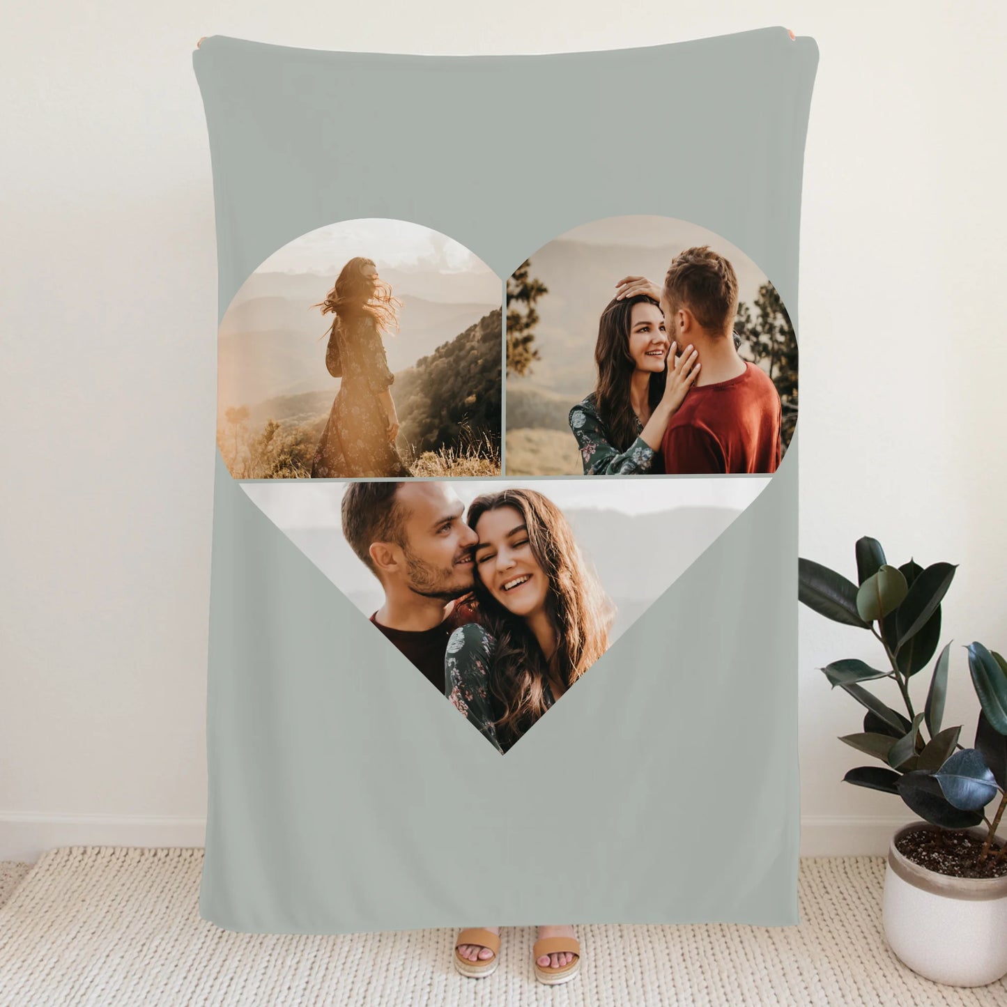 Personalisierte Decke - Paar Herz Kollage