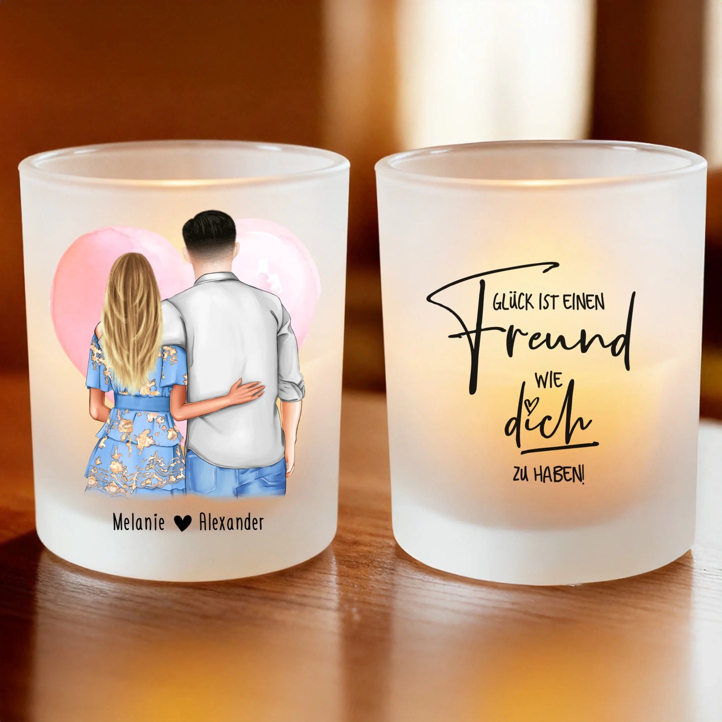 Satin Teelicht - Vorder Rückseite - Base