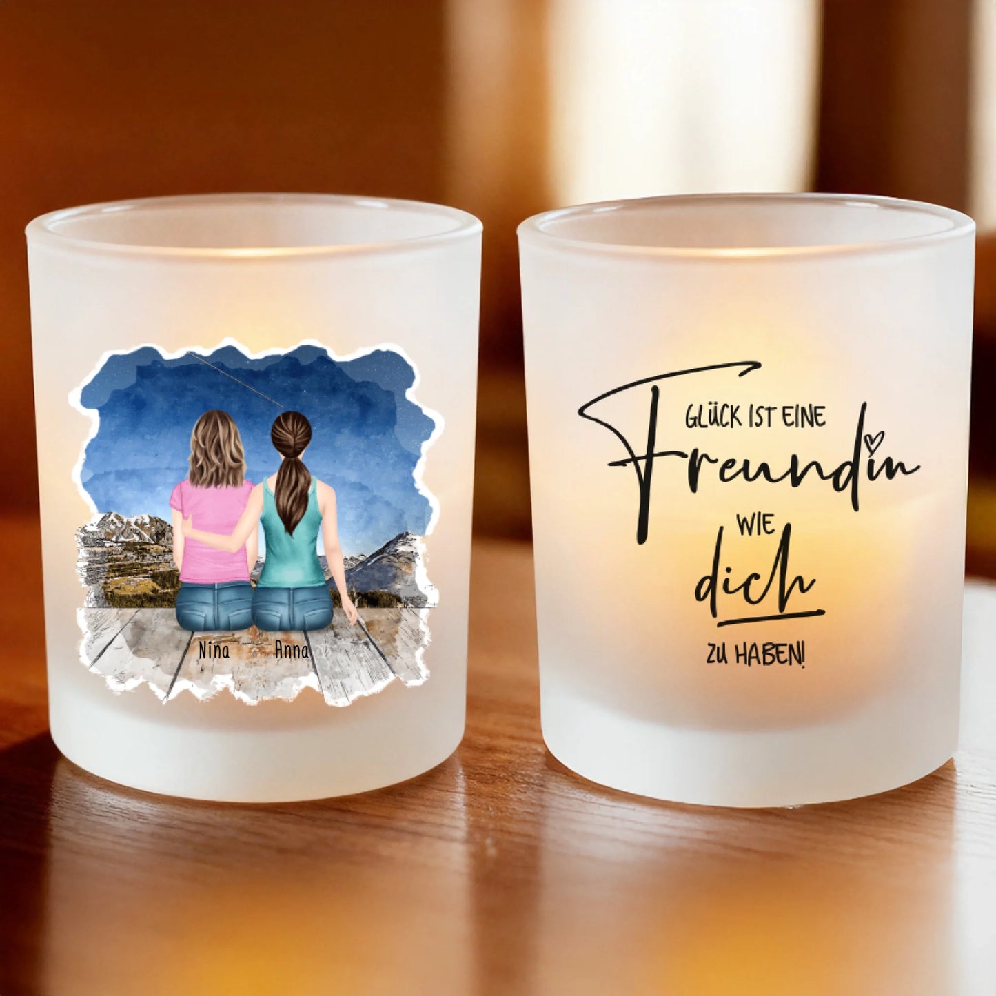 Satin Teelicht - Vorder Rückseite - Base