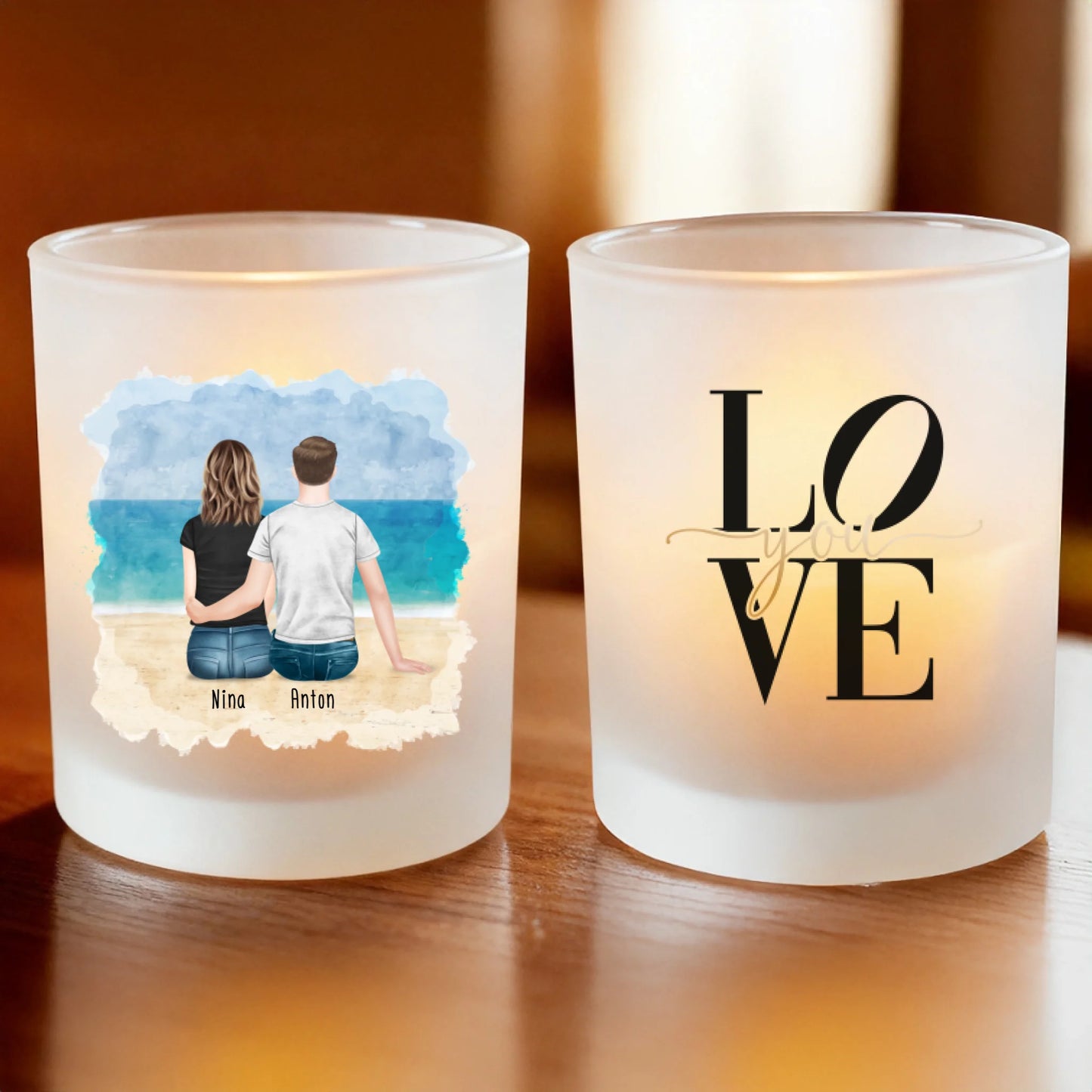 Satin Teelicht - Vorder Rückseite - Base