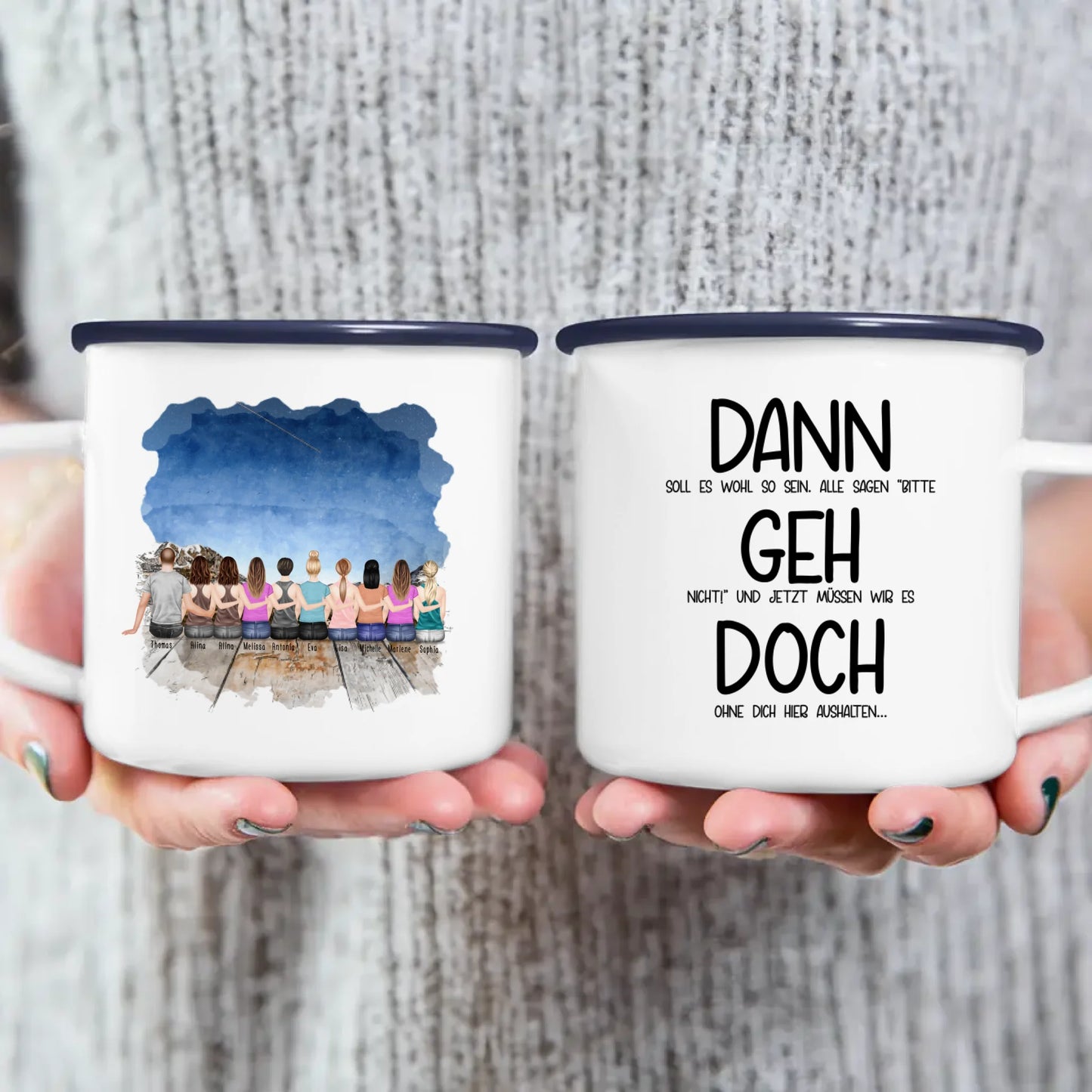 Personalisierte Tasse Kollegen (9 Frauen + 1 Mann) - Abschiedsgeschenk