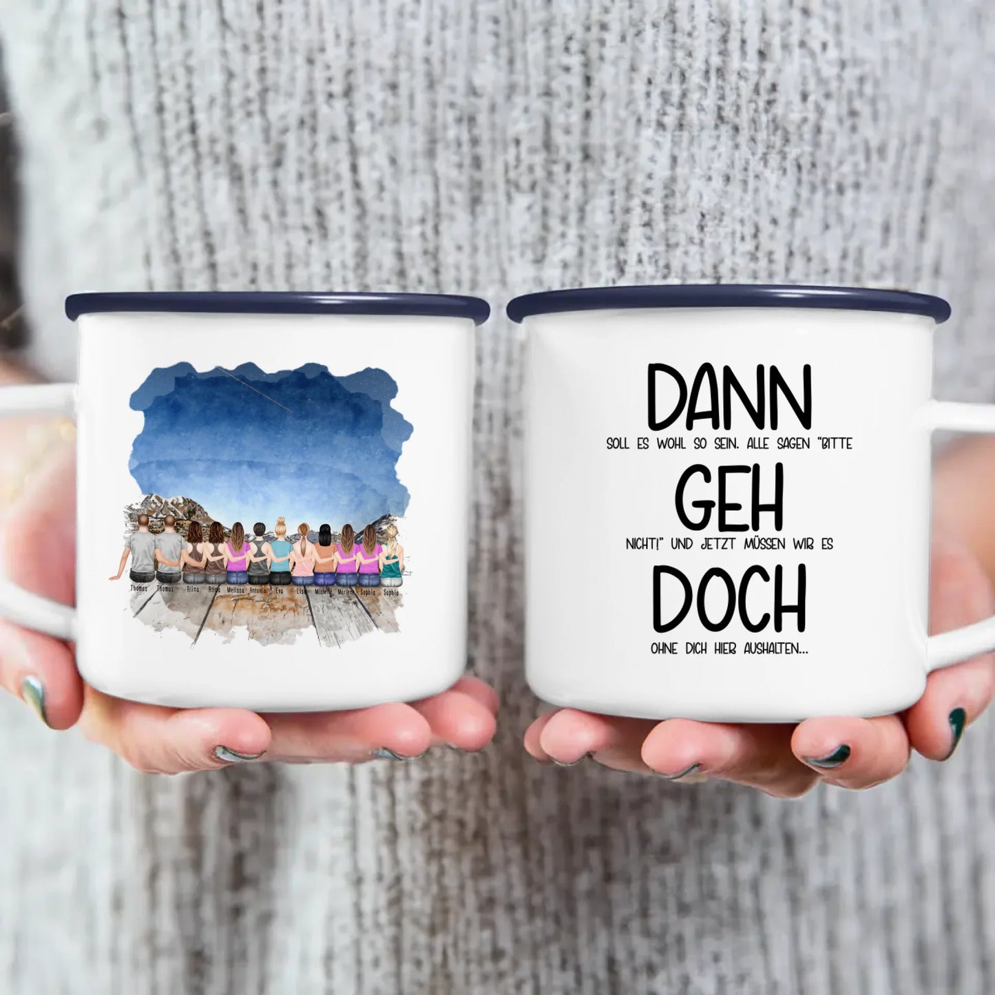 Personalisierte Tasse Kollegen (10 Frauen + 2 Männer) - Abschiedsgeschenk