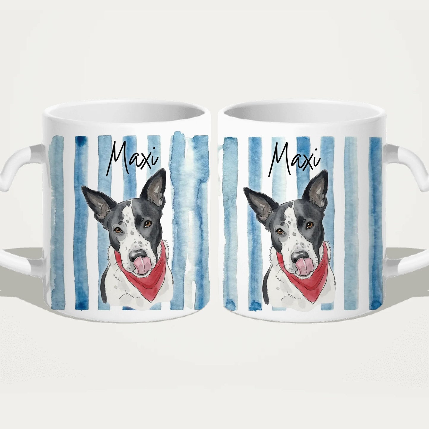 Personalisierte Tasse - Mit eigenem Hundebild im süßen Aquarell-Stil mit Namen