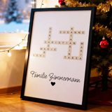 Personalisiertes Poster - Kreuzworträtsel mit bis zu 25 Namen aus der Familie + Familienname
