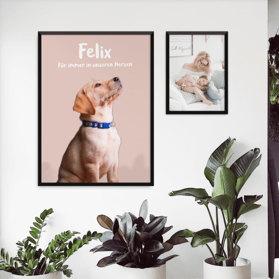 Personalisiertes Tierposter mit Bild und Name