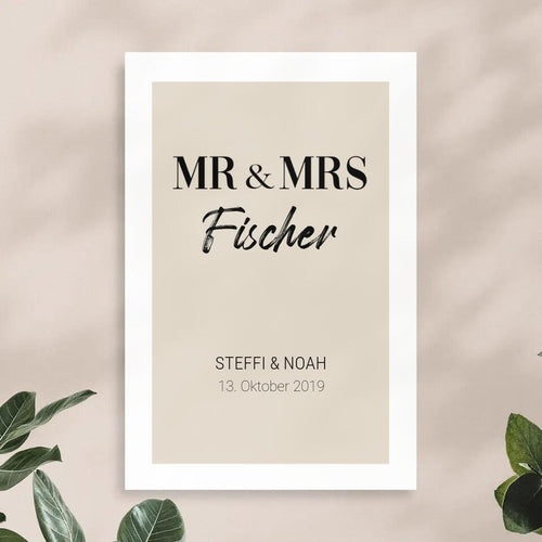 Personalisiertes Poster - Mr. & Mrs. + Familienname