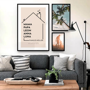 Personalisiertes Poster - Haus mit Namen - Modern 2