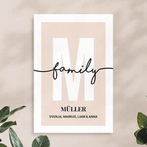 Personalisiertes Poster - Buchstabe mit Familienname und Namen