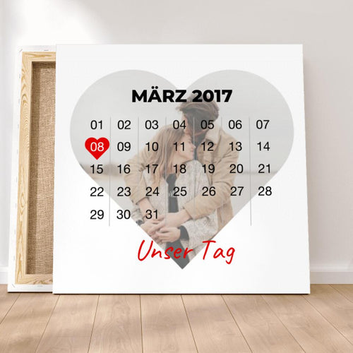 Personalisierte Leinwand mit Jahrestag - Jahrestag Geschenk - Paar Leinwand