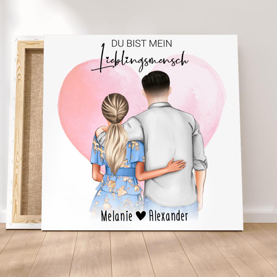 Personalisierte Leinwand - Paar mit Kleid und Hemd (stehend) - Pärchen Leinwand