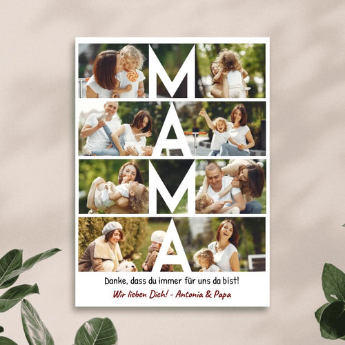 Personalisiertes Poster - MAMA Schriftzug und Collage mit 8 Bildern