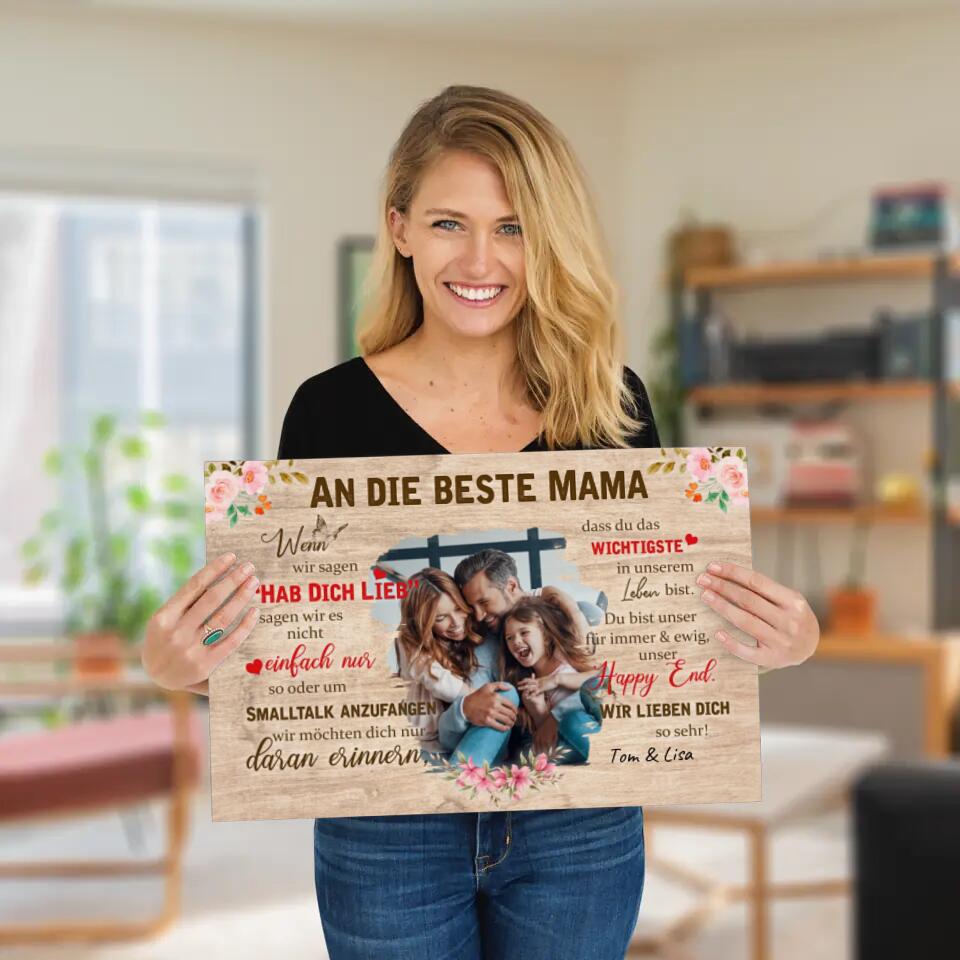 Personalisierte Leinwand - "An die beste Mama..." Geschenk für Mama, Papa, Oma, Opa