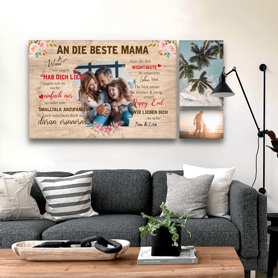 Personalisierte Leinwand - "An die beste Mama..." Geschenk für Mama, Papa, Oma, Opa