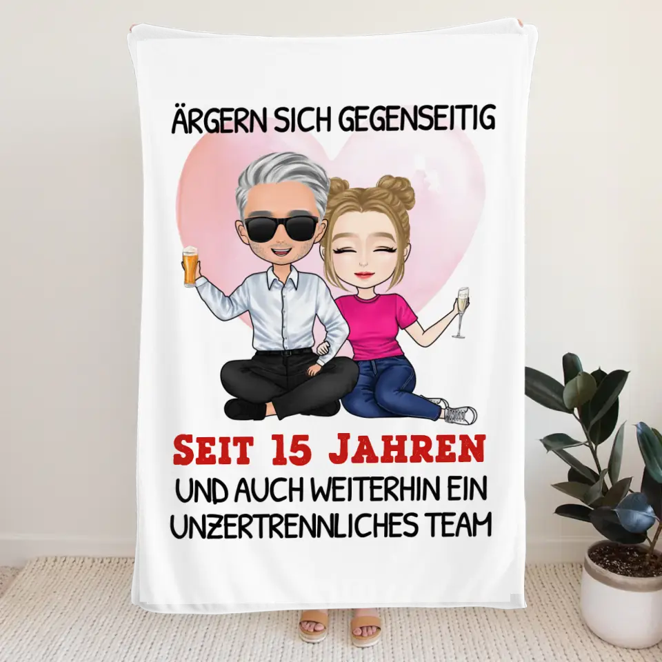 Personalisierte Decke - Ärgern sich gegenseitig seit Jahren... Paar Decke