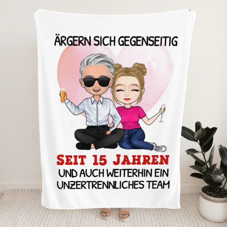 Personalisierte Decke - Ärgern sich gegenseitig seit Jahren... Paar Decke