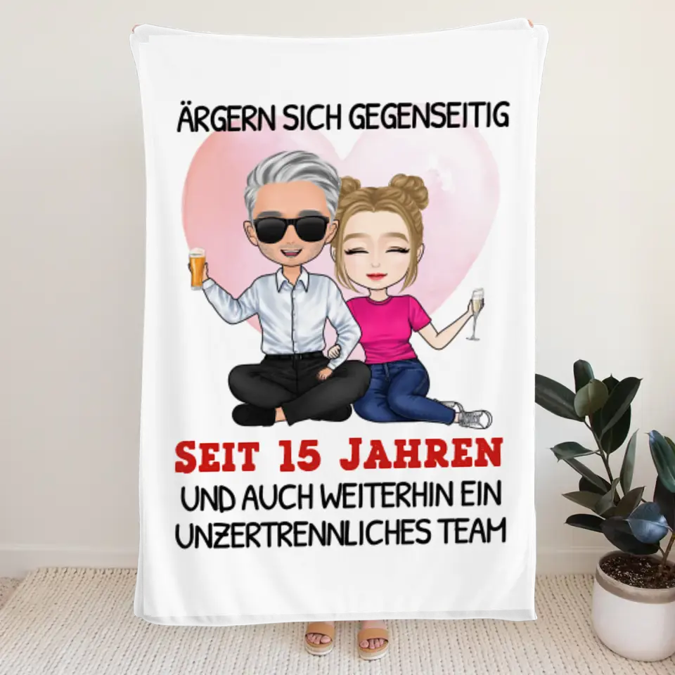 Personalisierte Decke - Ärgern sich gegenseitig seit Jahren... Paar Decke