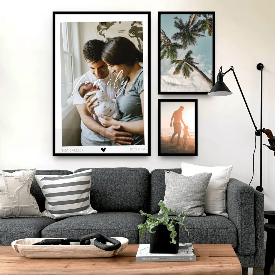 Personalisiertes Familienposter - Bild mit Schriftzug