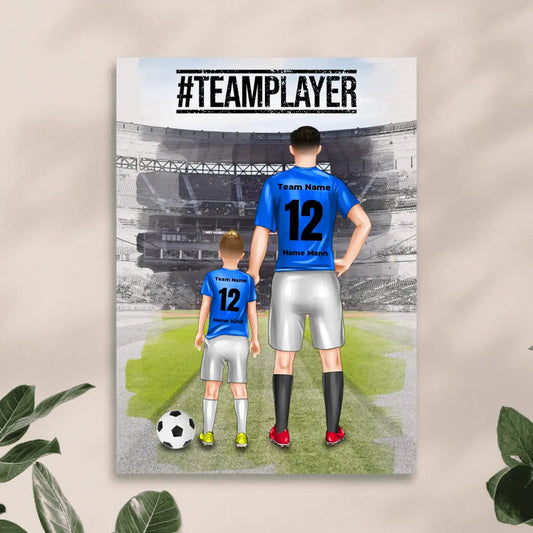 Personalisiertes Fußball Poster mit mehreren Fußballern/Fußballerinnen - Familienposter