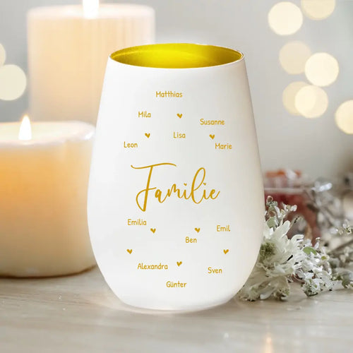Personalisiertes Windlicht - Familie (1-12 Namen)