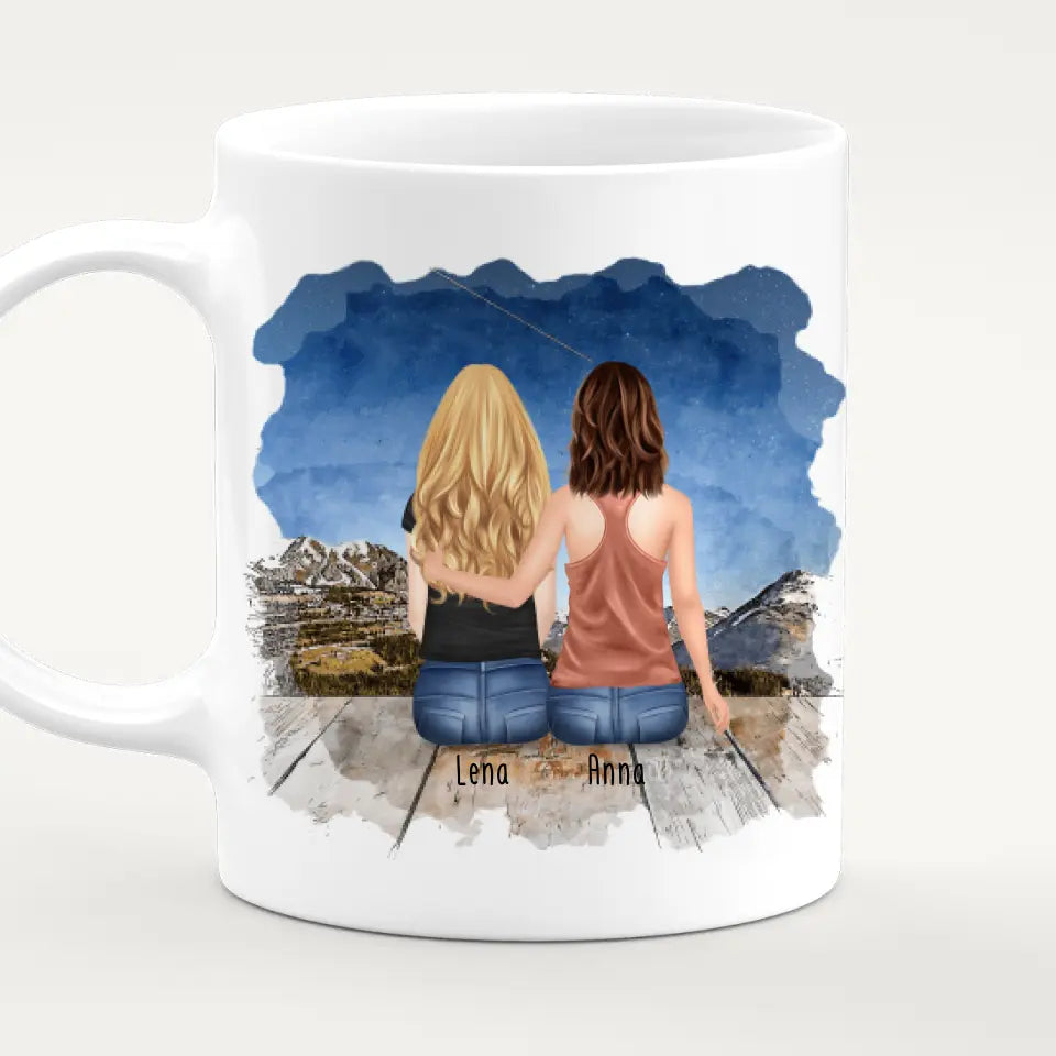 Personalisierte Tasse für Beste Freundinnen (2 Freundinnen)