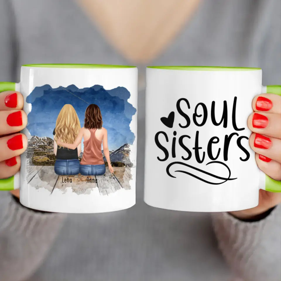 Personalisierte Tasse für Beste Freundinnen (2 Freundinnen)