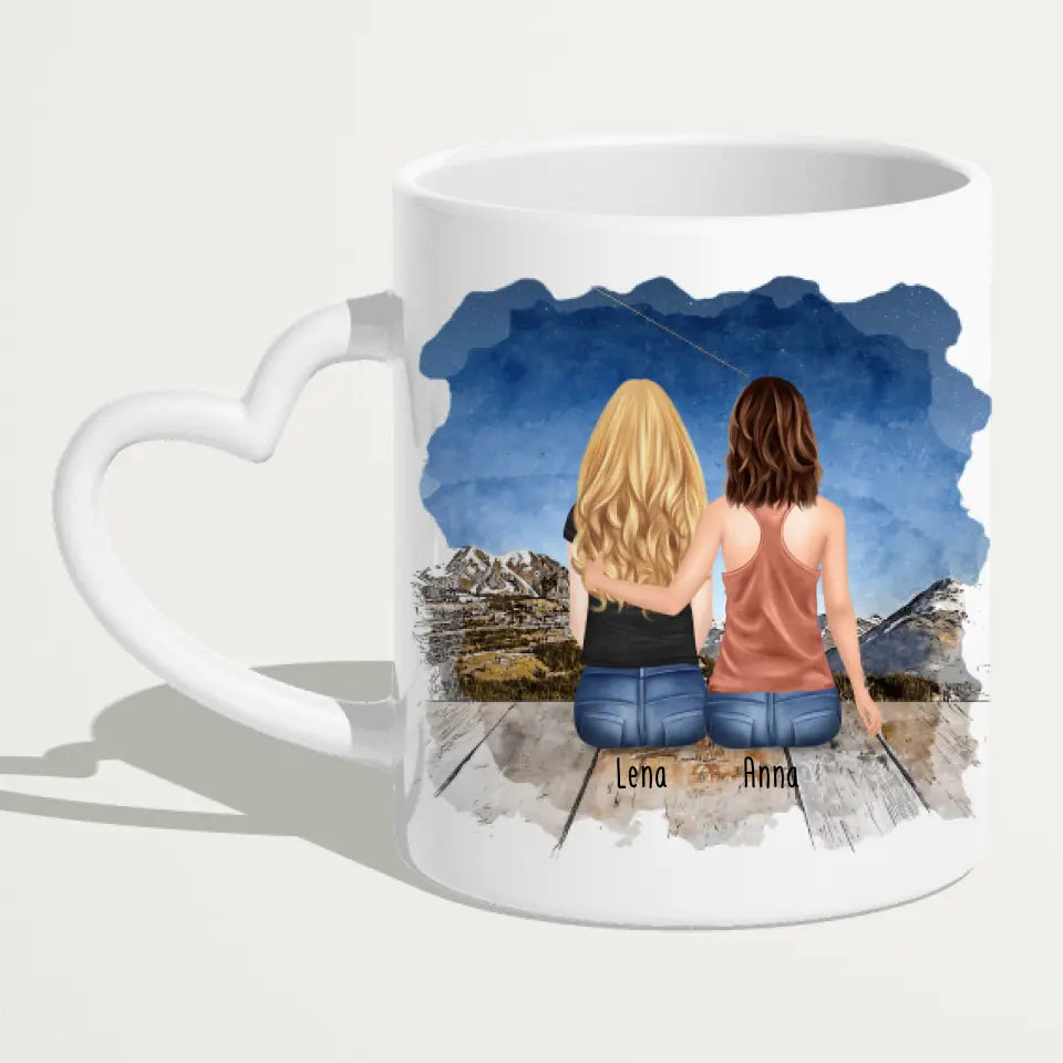 Personalisierte Tasse für Schwestern (2 Schwestern)