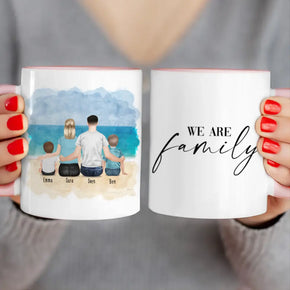 Personalisierte Tasse mit Familie (2 Kinder/Babys)