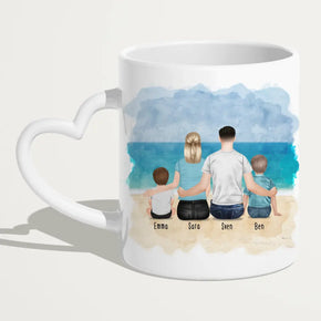 Personalisierte Tasse mit Familie (2 Kinder/Babys)