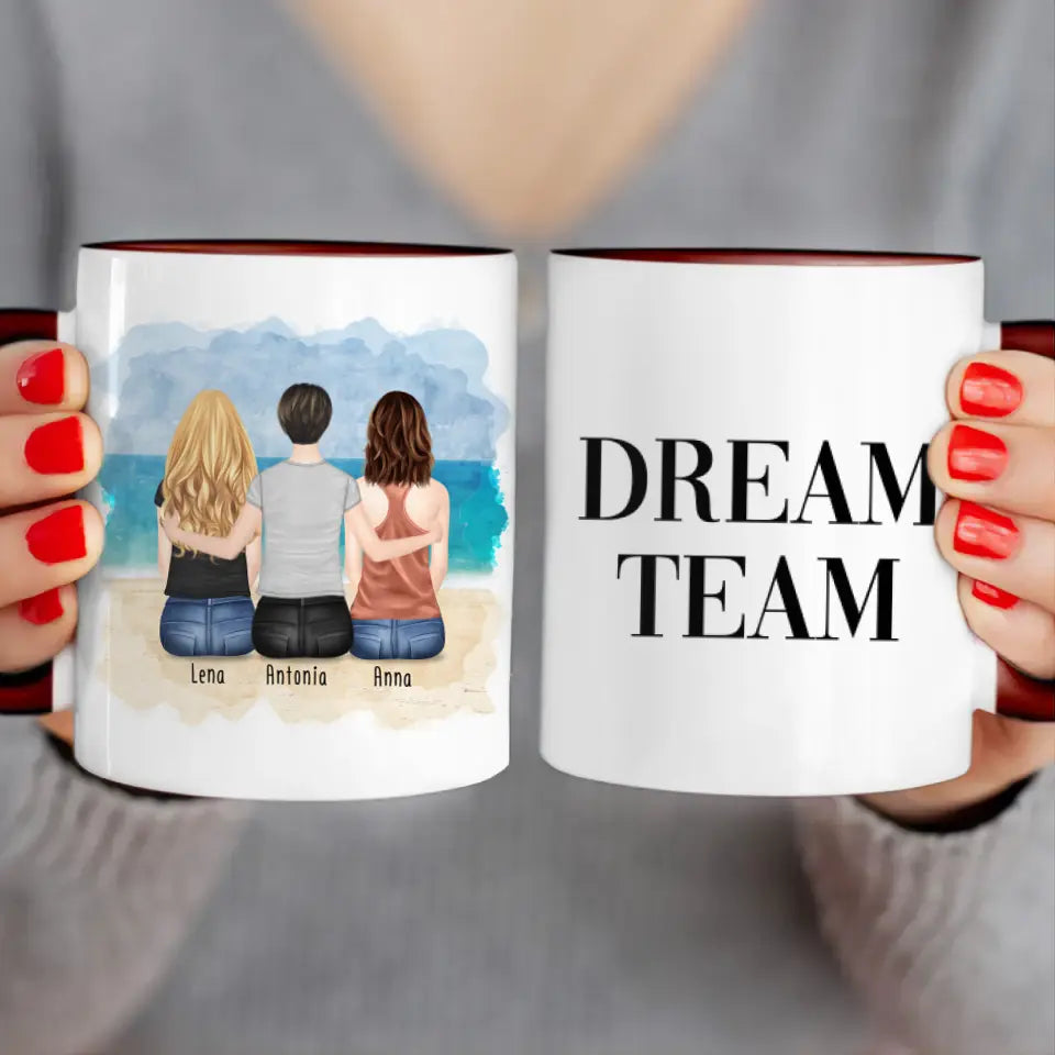 Personalisierte Tasse für Beste Freundinnen (3 Freundinnen)