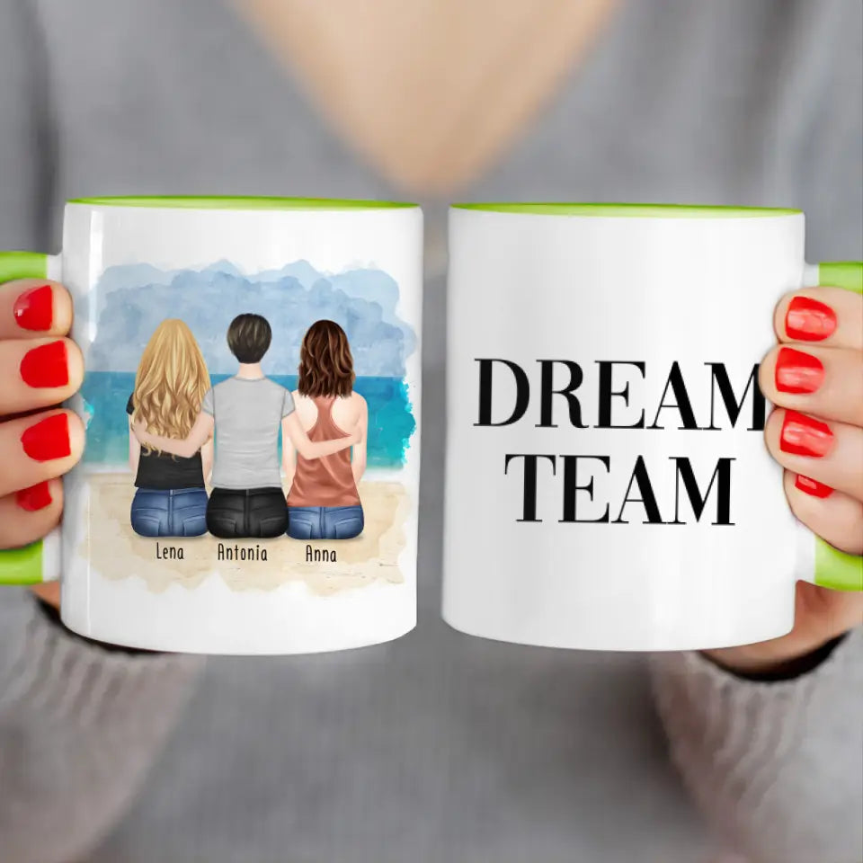 Personalisierte Tasse für Beste Freundinnen (3 Freundinnen)