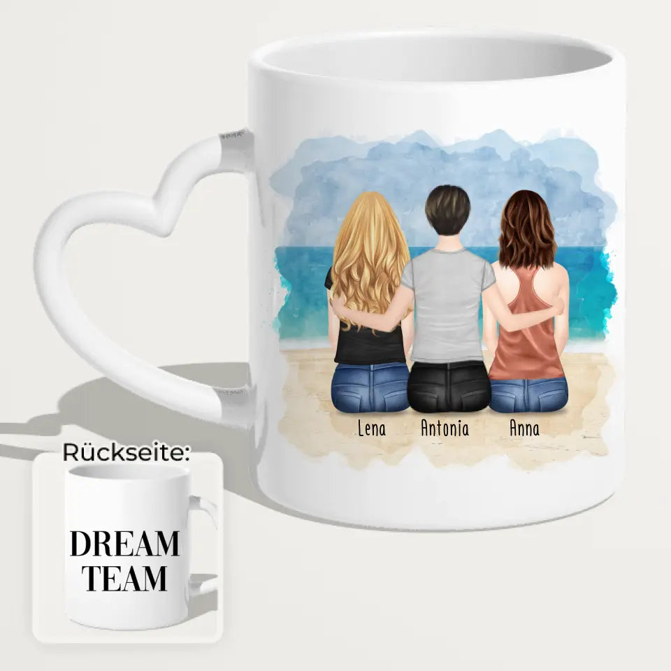 Personalisierte Tasse für Beste Freundinnen (3 Freundinnen)