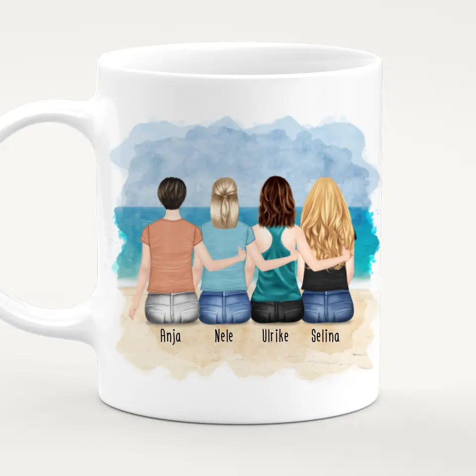 Personalisierte Tasse für Beste Freundinnen (4 Freundinnen)