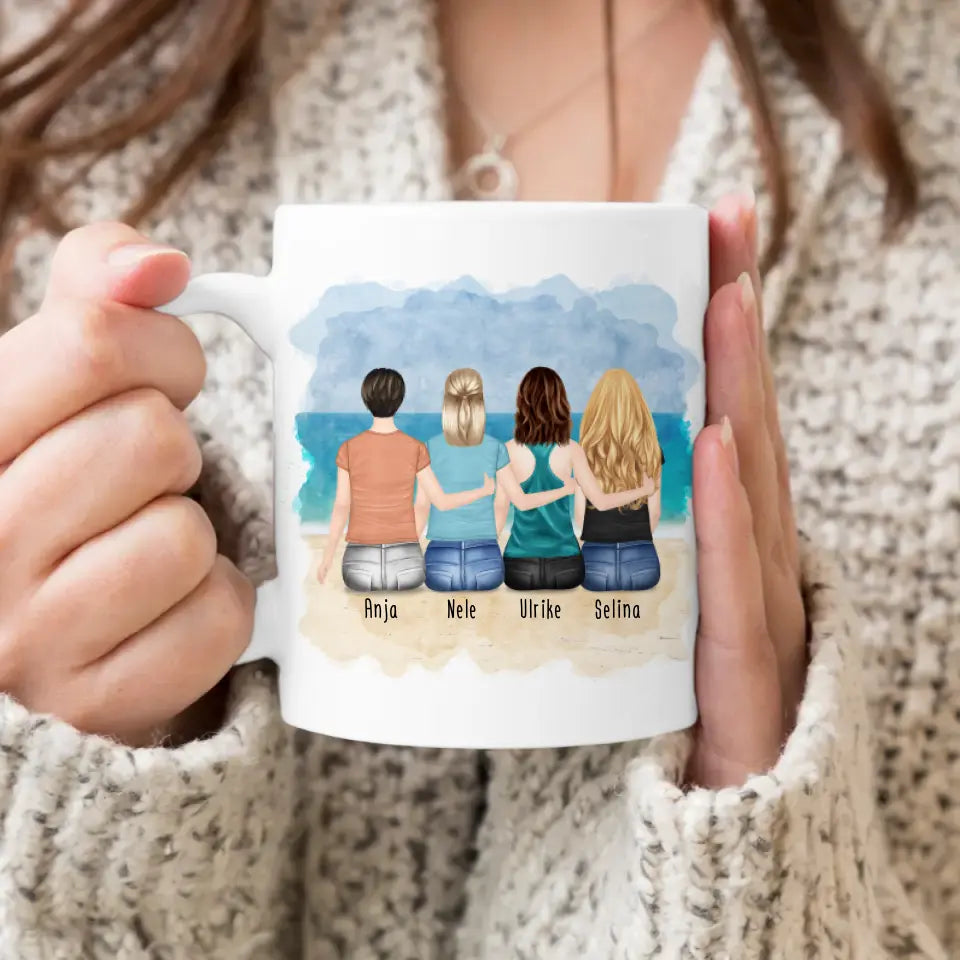 Personalisierte Tasse für Beste Schwestern (4 Schwestern)