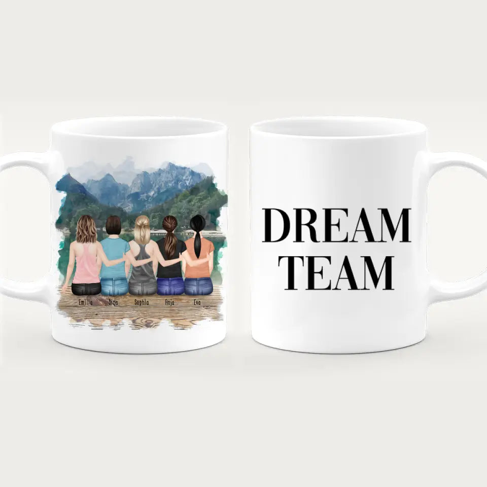 Personalisierte Tasse für Beste Schwestern (5 Schwestern)