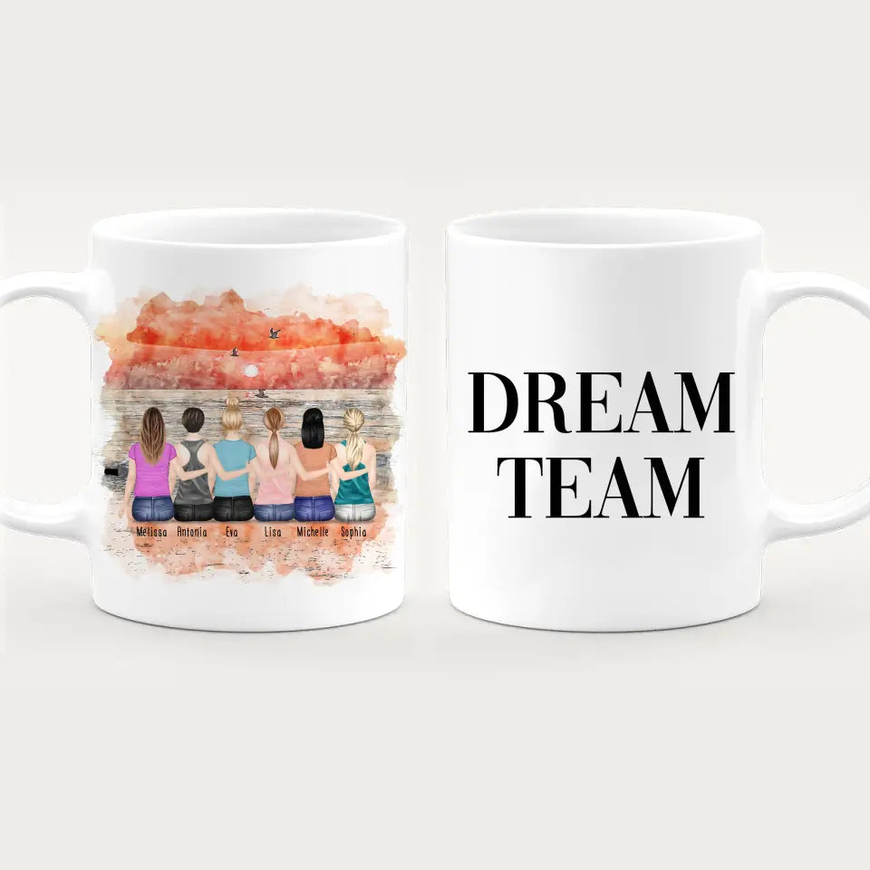 Personalisierte Tasse für Beste Freundinnen (6 Freundinnen)