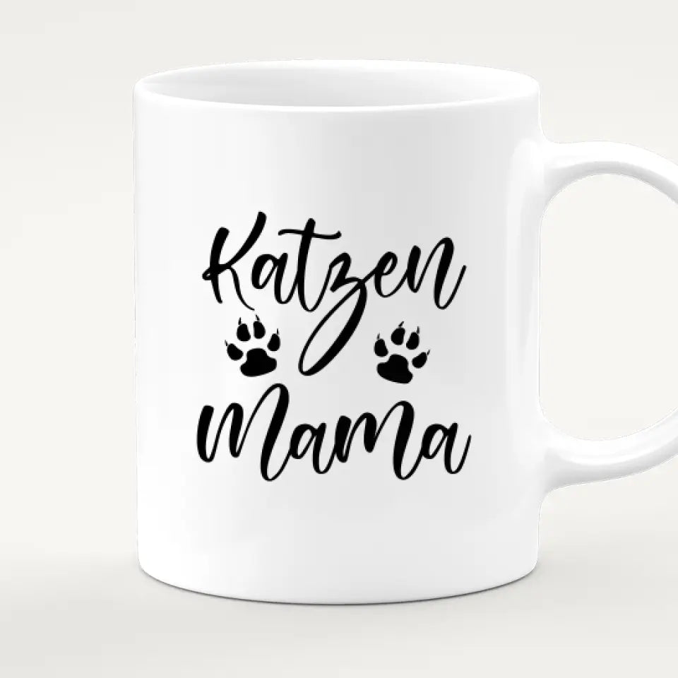 Personalisierte Tasse mit Katze und Frau (2 Katzen + 1 Frau)