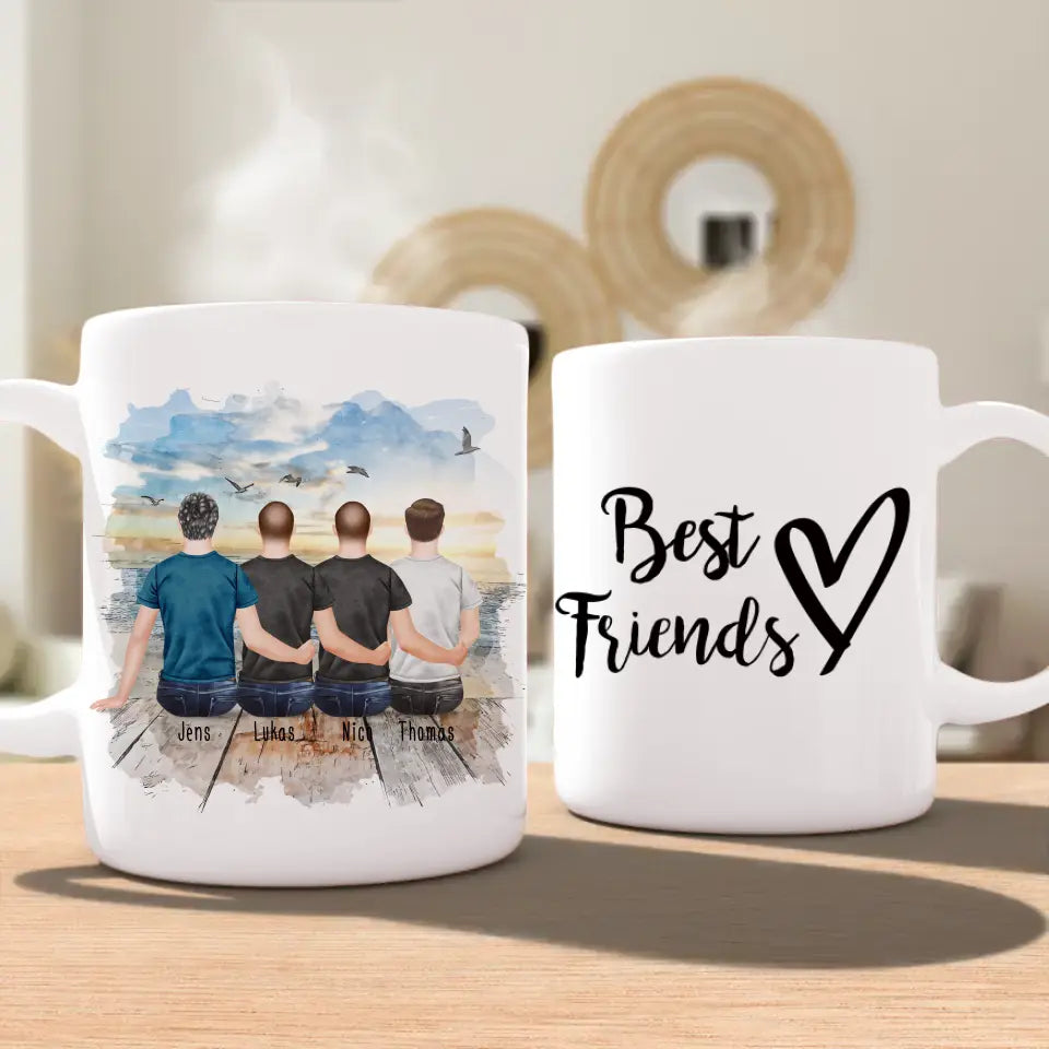 Personalisierte Tasse - Beste Freunde (4 Männer)