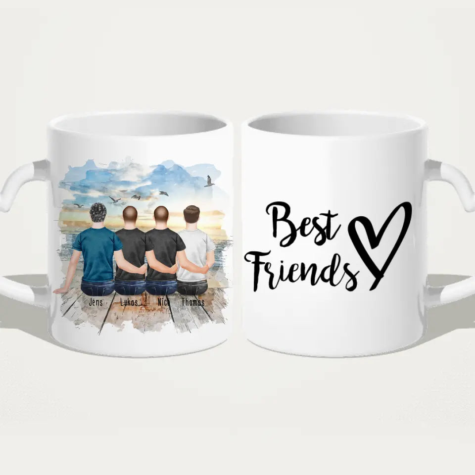 Personalisierte Tasse - Beste Freunde (4 Männer)