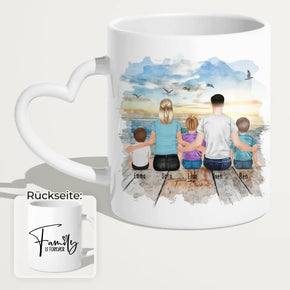 Personalisierte Tasse mit Familie (3 Kinder/Babys)