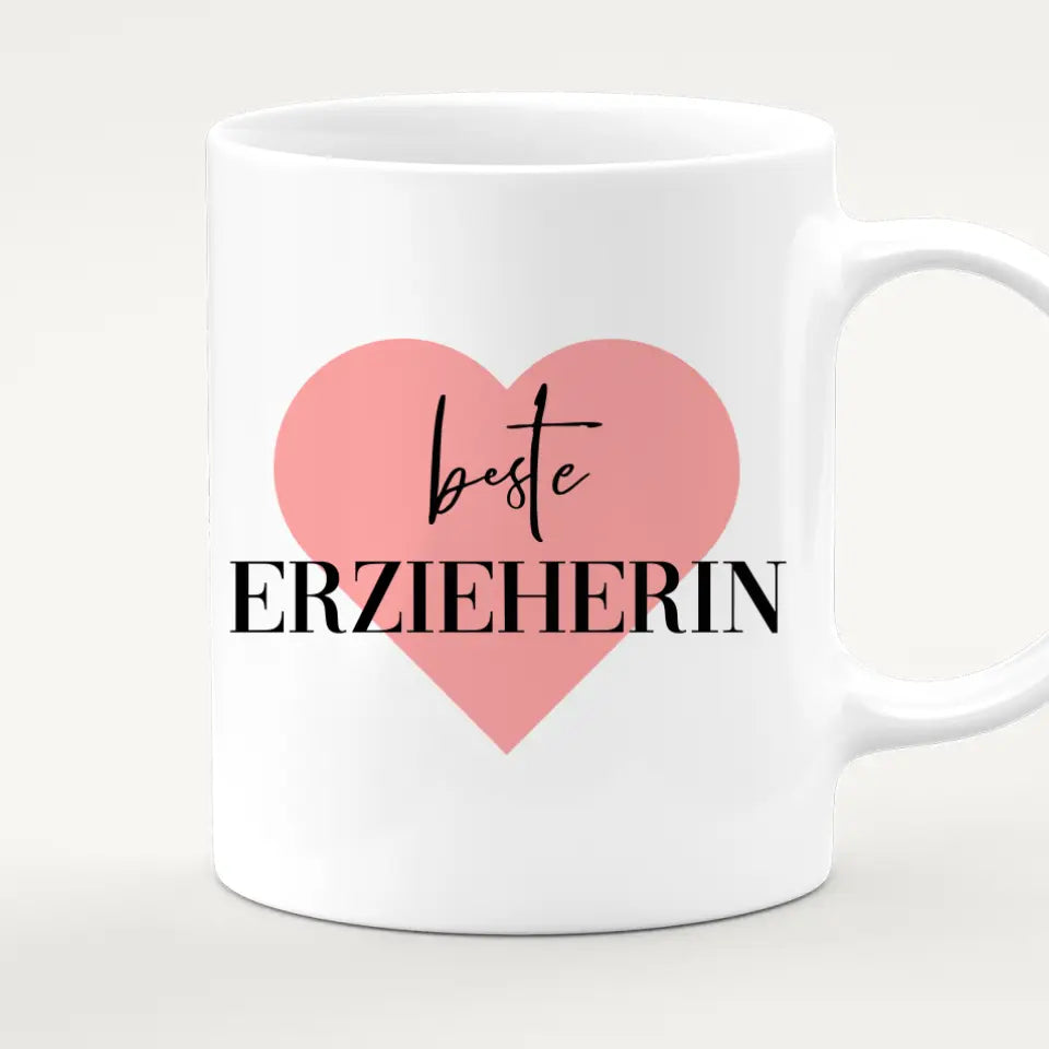 Personalisierte Tasse mit Erzieherin (3 Kinder)