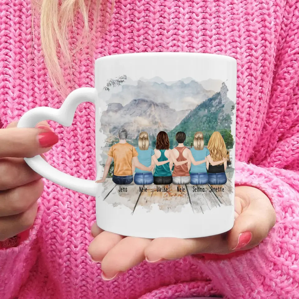 Personalisierte Tasse mit Bruder/Schwester (5 Schwestern + 1 Bruder)