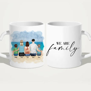 Personalisierte Tasse mit Familie (2 Kinder + 1 Teenanger)