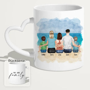 Personalisierte Tasse mit Familie (2 Kinder + 1 Teenanger)