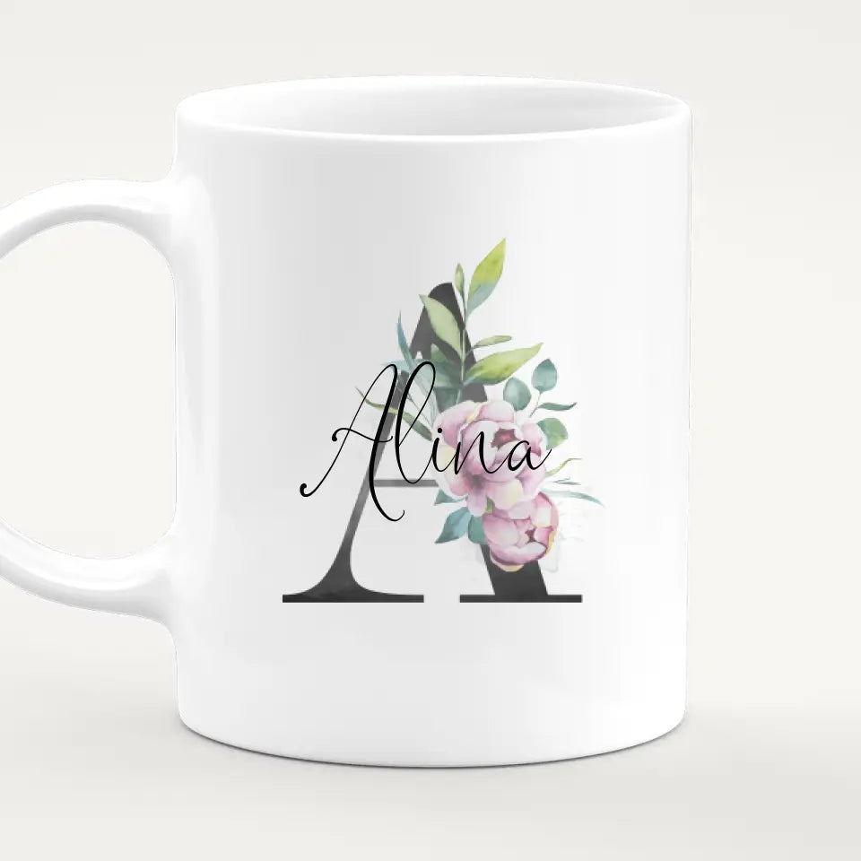 Personalisierte Tasse mit euren Initialen und Namen (2 Namen)